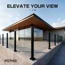 304 Stainless Steel Black Glass Railing Post, Internal Slot Balustrade System for 10-12mm Glass, Complete Post Kit with Base Plate, Easy Installation for Balcony, Stairs, Deck, Patio, Pool (31IN)