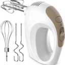 Hand Mixer, 5 Speed Electric Cake Whisk Food Mixer Self-Control/Turbo Boost with 5 Stainless Steel Accessory Food Beater for Cake Bread (one size)
