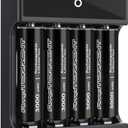 Rechargeable Lithium AA Batteries, 3000mWh Lithium AA Battery, AA Batteries Rechargeable with Charger, 2h Fast Charge, 1.5V Constant Output, Lasting Power, Leakproof Design, 1600 Cycles