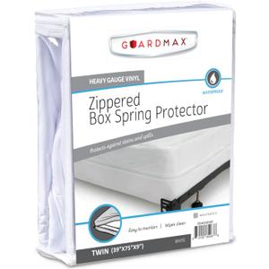 Guardmax Heavy Duty Vinyl Twin Zippered Box Spring Encasement - Waterproof & Breathable Mattress Protector - Comfortable, Soft, and Noiseless Zippered Bedding - Dust Mite Proof (39 x 75 x 9)