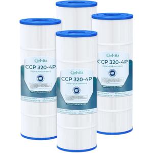 Cielvita CCP320 Pool Filter Cartridge Replacement for Pentair Clean & Clear Plus 320, 160340, 4 oz Media Replaces Pleatco PCC80-PAK4, Pentair R173573, 178580, FC-1976, 817-0081, 320 sq.ft, 4-Pack