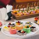 6-Pack Plastic Round Food Serving Tray, Round Restaurant Serving Trays, White