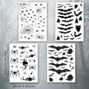 2 x 4 Sheets Halloween Window Clings, Black Bats Spiders Web Window Stickers Spooky Halloween Decorations Wall and Floor Decals for School Home Indoor Party Decor Supplies