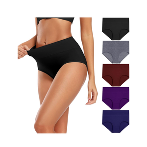 Molasus Women's Cotton Underwear High Waisted Full Coverage Ladies Panties, XL