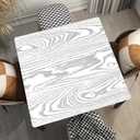 White Wood Texture Background Square Outdoor Fitted Tablecloth, Easy to Wipe Waterproof with Elastic Edge Table Cover, for Weddings, Banquets, Suit for 24"x24" Square Table, Style 454