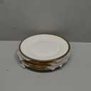 10 Inch Gold - Trimmed White Ceramic Large - Size Appetizer & Dessert Plates Set of 6 with Glass - like Finish | Great for Hearty Meals and Larger Servings