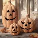 Fall Decorations for Home - Handmade Terracotta Pumpkin Jack O' Lantern | 10"H Farmhouse Rustic Decor, Halloween Decor, Autumn Party Table Decoration, For Indoor Outdoor Porch Door Mantel