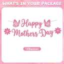 Mothers Day Banner Decorations, Happy Mothers Day Banner, Glitter Mother's Day Banner Mother's Day Decorations for Party Supplies