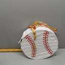Baseball Piata for Birthday Party 12.6 x 12.6 Inch Baseball Piata for Kids with Stick and Blindfold Traditional Mexican for Sport Birthday Party Supplies Decor