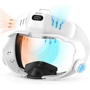 NVNV VR Cooling Fan, Only Compatible with Meta Quest 3,VR Accessory with Face Pad, Facial Interface Anti Fog Fan, 3-Gear Independent Dual Turbo Cooling Fan with Dedicated Air Channels
