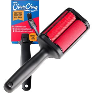 ChomChom Roller for Pet Hair - Reusable Lint Roller Pet Hair Removal Tool for Clothes, Couches, Cars and Travel - Cat Dog Hair Remover, Compact, No Sticky Refills Needed (Mini Roller)