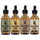 Striking Viking Beard Oil for Men - 0.66 Fl Oz, 4 Pack of Vanilla, Sandalwood, Cedarwood, Citrus - Naturally Derived Conditioner with Almond, Tea Tree, Argan & Jojoba Oil for Beard Growth & Softening