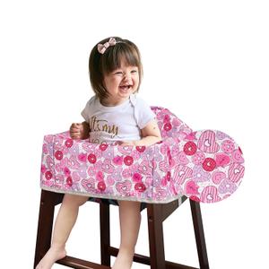 Solfres Dual-Belt High Chair Cover, Baby High Chair Cover, Upgrade Version, for Wooden or Restaurant High Chair, Sturdy and Robust Material, Heart-Shaped Donut, Pink Hot Pink Lilac