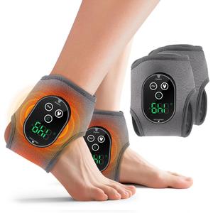 2PCS Cordless Ankle Heating Pad with Massager, Foot and Ankle Massager with Heat, Rechargeable Heated Foot Brace Wrap, 3 Vibration and 4 Heating Modes
