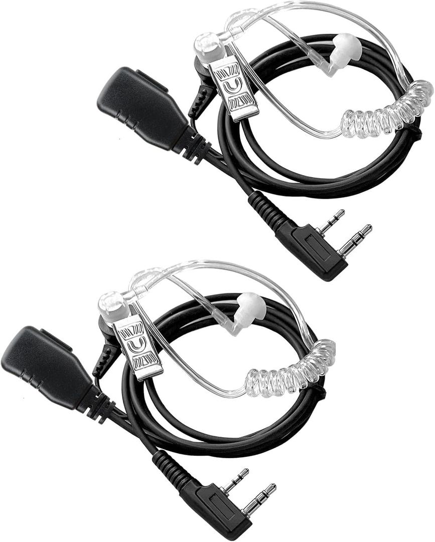 BAOFENG Walkie Talkies Earpiece with Mic Radio Earpiece for Walkie-Talkie 2 Pin Headset K5 Plus 5RM BF-888S UV-5R BF-F8HP PRO AR-152 UV-17R UV-21R DM-32 UV-32 Two Way Radio (6Pack)
