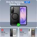 ANTSHARE for Samsung Galaxy S26 Case Waterproof, Built-in Lens & Screen Protector, [Compatible with MagSafe] Shockproof Dropproof Translucent Matte Full Body Phone Case for S26 6.3"- Black