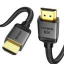 Silkland 1FT Short 10K 8K HDMI 2.1 Cable, (Nylon Braided) Ultra High Speed HDMI Cable [8K@60Hz, 4K@240Hz 144HZ 120Hz] 48Gbps, HDR 10+, eARC, ARC, HDCP 2.2&2.3, Compatible for PS5/Xbox/Roku TV (Grey)