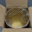 Small Metal Trash Can Wastebasket, Decorative Honeycomb Garbage Can Waste Basket, Modern Farmhouse Round Trash Bin for Bathroom, Bedroom, Kitchen and Office (Gold)