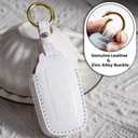 OLLEN NO-Screws Premium Leather Key Fob Cover, Fit for Toyota Tundra 2022 2023 2024 2025~, Fit for Corolla Cross Venza Sequoia, Car Key CaseWhite