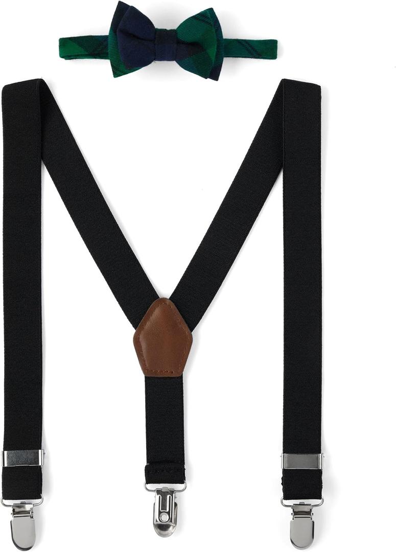 Gymboree Boys' and Toddler Bow Tie and Suspenders Set (12-24 Months, Evergreen)