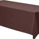 Gee Di Moda Rectangle Tablecloth - 90 x 132 Inch Chocolate Table Cloth for 6 Foot Table with Floor-Length Drop - Heavy Duty Washable Fabric - 6 Ft Buffet Table, Holiday Party, Wedding & Baby Shower