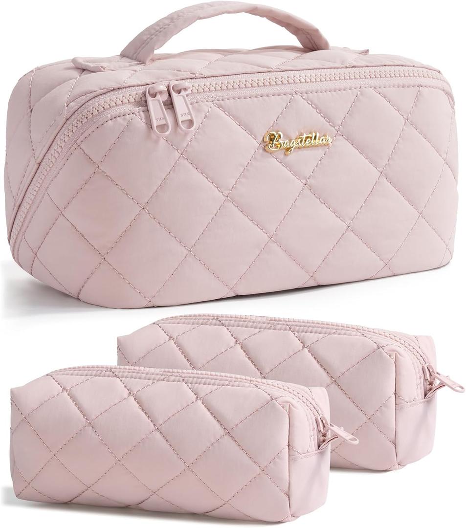 Travel Makeup Bag, Large Capacity Puffy Toiletry & Cosmetic Bag for Women (EXP 11/25/26)