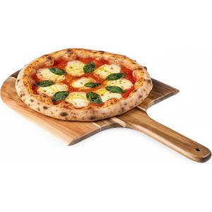 PICNIC TIME Acacia Wood Pizza Spatula Peel, Serving Pizza Paddle with Tapered Handle for Comfort and Steady Grip, Bread Peel and Oven Accessories, Flat Paddle with Beveled Edge (Acacia Wood), One Size