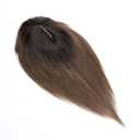 MY-LADY Human Hair Toppers for Women Real Remy Hair 150% Density 7 * 13CM Silk Base with Bangs Clip in Hair Pieces Straight Hairpiece for Thinning Hair 12 Inch #2T6 Dark Brown Ombre Light Brown