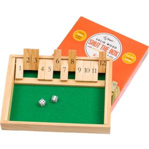 Regal Games Shut The Box - Fun Table Math Game with Wooden Board for Adults & Kids - 12 Spots Dice Game with 2+ Player Games - Ideal for Game Night, Travel - (Ages 8+)