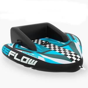 Serenelife Inflatable Towable Tube for Boating, 2 Rider Capacity with Deck Seats & Backrest, 450 lbs Water Sports Tube, Durable Nylon Cover, Multiple Grab Handles, Speed Safety Valve, 85.04 x 74.02 x 31.10 "