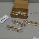 Ravinte 6 Pack 5 Inch Cabinet Pulls Brushed Brass Stainless Steel Kitchen Drawer Pulls Cabinet Handles 5Length, 3 Hole Center