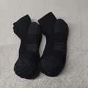 Amazon Essentials mens Athletic Ankle Socks, Breathable, Cotton Blend, Cushioned (13-15, Black)