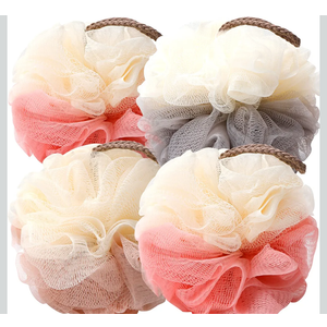 Bath Loofah Sponge Back Scrubber Shower Sponge Soft Mesh Exfoliator Pouf Shower Ball Bath Sponges for Women and Men Bath Accessories4Pcs 50g Mix Color