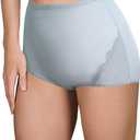 Shadowline Women's Nylon Full Brief Panty with Lace 3-Pack, 8 Plus