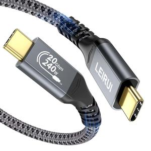 240W USB C to USB C Cable Fast Charging Cable, USB 3.2 Gen 2 Type C Charger Cable 20Gbps Data Transfer 4K Video Cable Compatible with Samsung MacBook Pro/Air iPad mini (1.64FT)