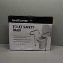 HealthSmart Adjustable Toilet Safety Rails for Seniors, Medical Grade - HandicapToilet Safety Frames for Disabled, Non-Slip Padded, 300lb Capacity Commode Chair with Arms, Toilet Helper for Elderly