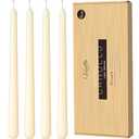 Viyffo Taper Candles, 10 Inch, 4 Pack, Ivory – Unscented, Dripless & Smokeless Design, Up to 8-Hour Burn – Tall Candlesticks for Wedding, Dinner & Home Decor