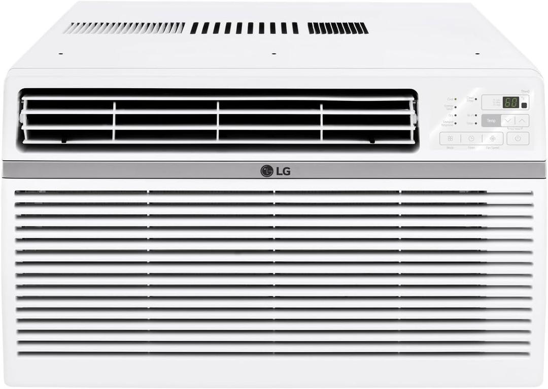 LG 8,000 Window Air Conditioner, 115V, 350 Sq.Ft. (14' x 25' Room Size), Quiet Operation, Electronic Control with Remote, 3 Cooling & Fan Speeds, Auto Restart, 8000 BTU, White