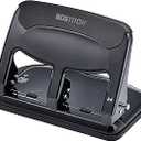 Bostitch Office EZ Squeeze Heavy Duty 3 Hole Punch, 40-Sheet Capacity, Use Less Force, Perfect for Home Office School Supplies, Sleek Design, Black