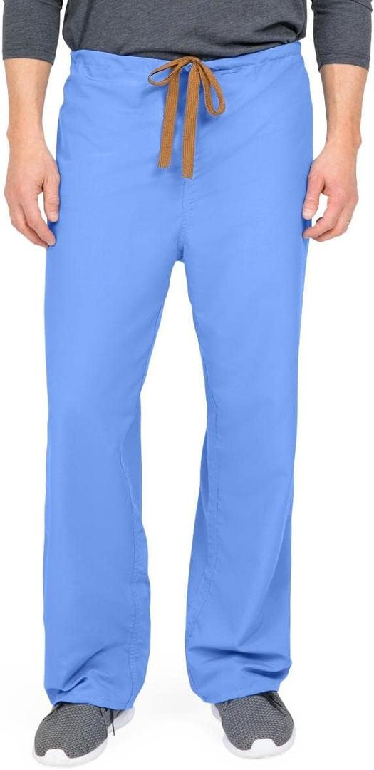 Medline PerforMAX Unisex Reversible Drawstring Scrub Pant, MDL-cm, Large, Navy (Ceil Blue)