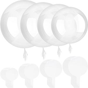 Sumind 40 Pcs Bobo Balloons Clear Balloons for Stuffing Bubble Transparente Burbuja for Valentines Christmas Wedding Birthday Party Decoration(10 Inch, 18 Inch, 20 Inch, 24 Inch)