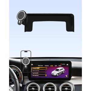 PZK Car Phone Holder for MercedesBenz GLCClass 2020 2021 2022 /CClass 2019 2020 2021 Accessories 10.25Inch Screen Fixed Clip Car Phone Mount Magnetic 15W Fast Wireless Charger 360° Rotation