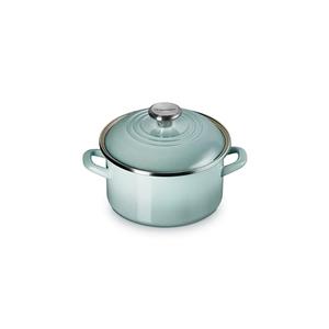 Le Creuset Enamel on Steel Traditional Petite Stockpot, 3.8qt., Sea Salt