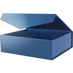 PACKHOME 17x14.5x5.5 Inches, Extra Large Gift Box with Lid, Magnetic Closure Box for Clothes and Large Gifts (Glossy Blue), 1 Count