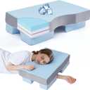 Side Sleeper Pillow with Arm Hole, Adjustable Shoulder Pillow for Side Sleepers, Memory Foam Pillows Provides Support & Reduces Arm Pressure, Cooling Nylon arn piliows, Cuff Pain Relief, Blue