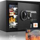 1.2 Cu Ft Fireproof Home Safe, Small Safe with Keypad and Removable Shelf, Digital Home Security Safety Box for Money Firearm Medicines Valuables