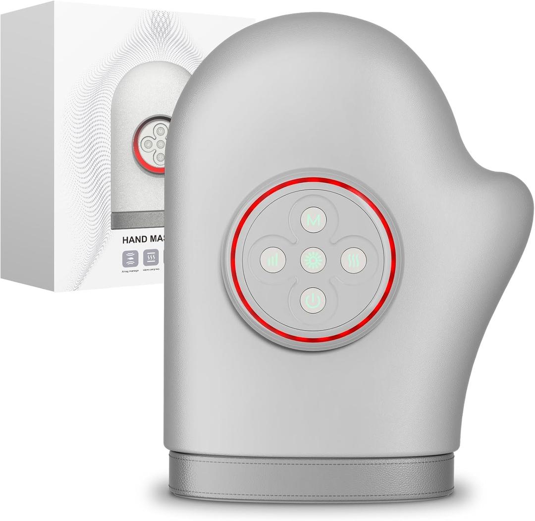 Hand Massager with Heat and Compression Cordless Portable Hand Relaxation Hand Massager for Individual Fingers, Hand, Wrist and Soothing Discomfort, Ideal Gifts for Women Men