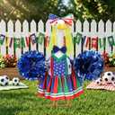 Soccer Cheerleader Porch Goose Outfits for 23 Inch Statue, 2026 World Sports Cup Cheerleading Costume for Cement Statue, Game Day Decoration
