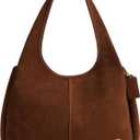 COACH womens Polished Pebble Leather Lana Shoulder Bag (One Size, Warm Brown Suede)