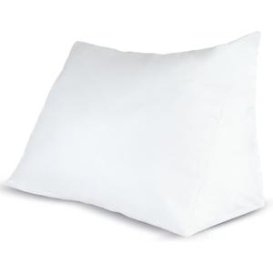 Wedge Pillow Down Alternate Back Pillow with Removable Cover for Easy Cleaning for Reading, Acid Reflux, and More by Lavish Home (White), Dimensions: 30 inches x 18 inches x 12 inches